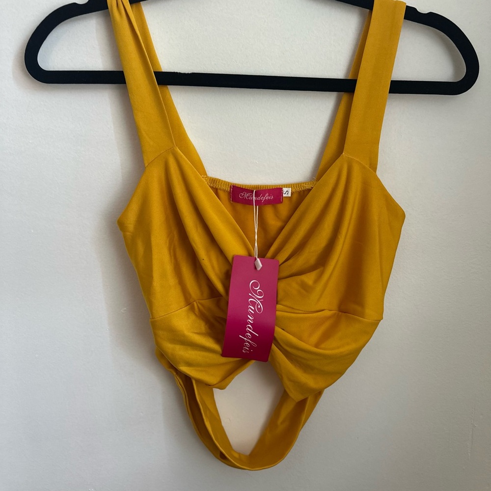 Yellow crop top